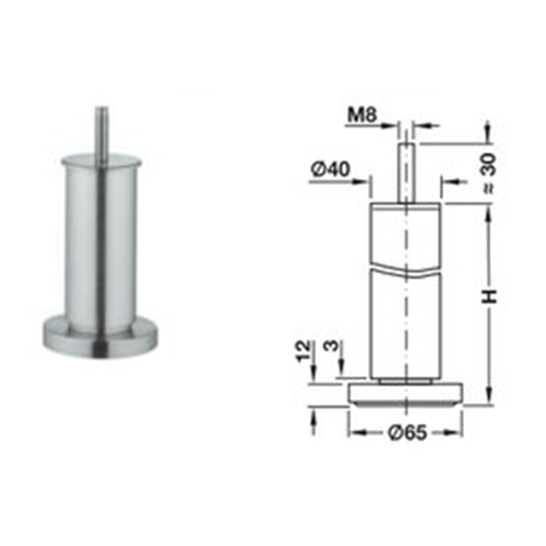 Pata para mueble de aluminio Häfele