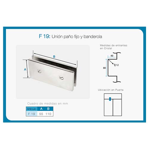 Unión paño fijo y banderola art. F 19