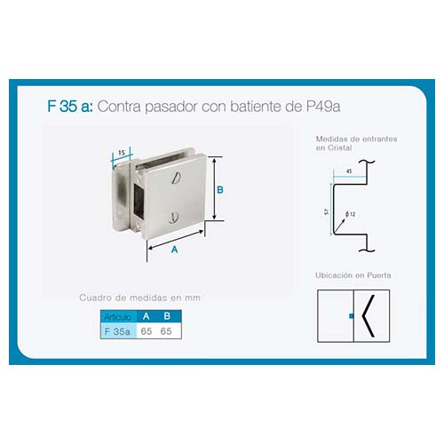 Contra pasador con batiente art. F 35A