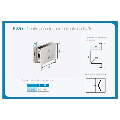 Contra pasador con batiente art. F 35C