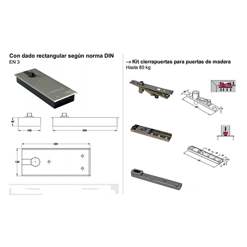 Cierrapuertas de piso Häfele