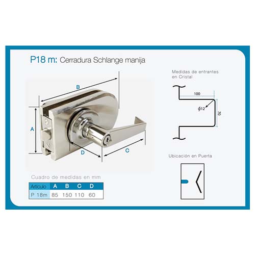 Cerradura manija art. P 18M