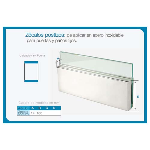 Zócalos postizos de aplicar en Acero Inox.