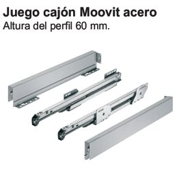 Juego cajón moovit acero Häfele