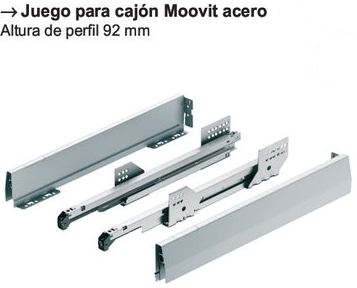 Juego para cajón Moovit acero Häfele